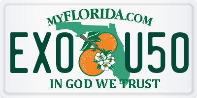 FL license plate EXOU50