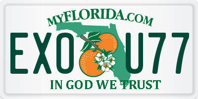 FL license plate EXOU77
