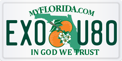 FL license plate EXOU80