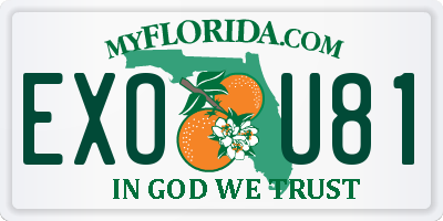 FL license plate EXOU81