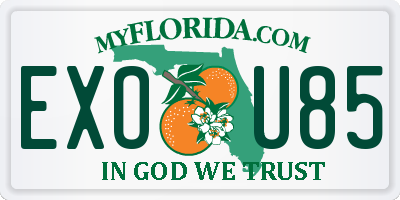 FL license plate EXOU85