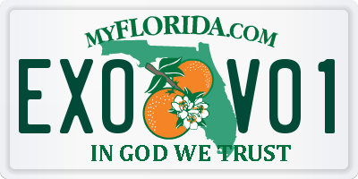 FL license plate EXOV01