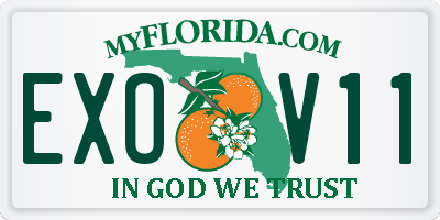 FL license plate EXOV11