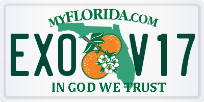 FL license plate EXOV17