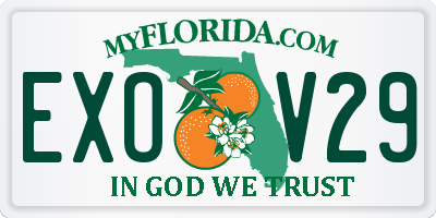 FL license plate EXOV29