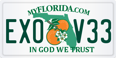FL license plate EXOV33