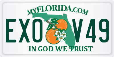 FL license plate EXOV49