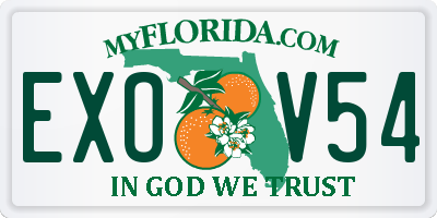 FL license plate EXOV54
