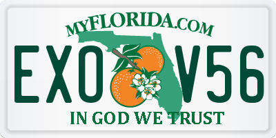 FL license plate EXOV56