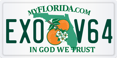 FL license plate EXOV64