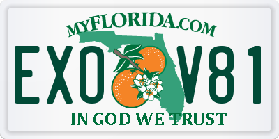 FL license plate EXOV81