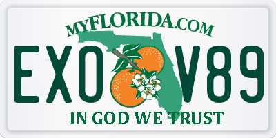 FL license plate EXOV89