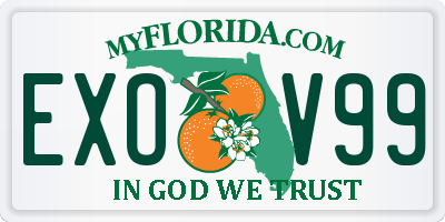 FL license plate EXOV99