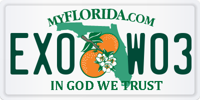 FL license plate EXOW03