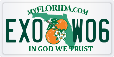 FL license plate EXOW06