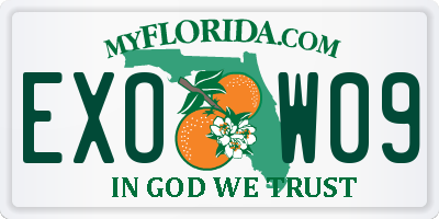 FL license plate EXOW09