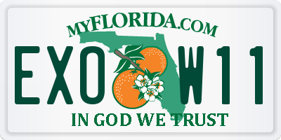 FL license plate EXOW11