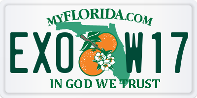 FL license plate EXOW17