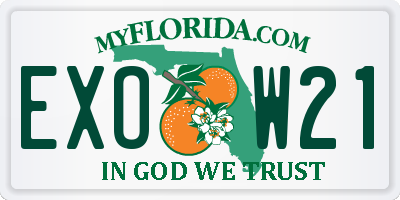 FL license plate EXOW21
