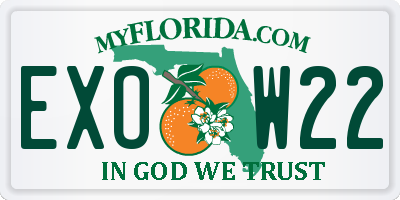FL license plate EXOW22