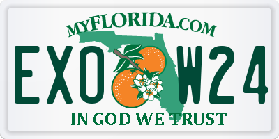 FL license plate EXOW24