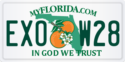 FL license plate EXOW28