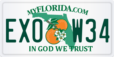 FL license plate EXOW34