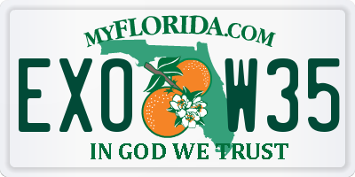 FL license plate EXOW35