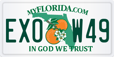 FL license plate EXOW49