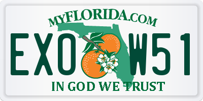 FL license plate EXOW51