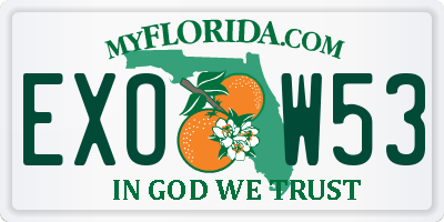 FL license plate EXOW53