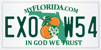 FL license plate EXOW54