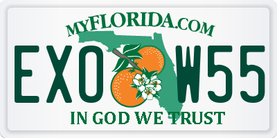 FL license plate EXOW55