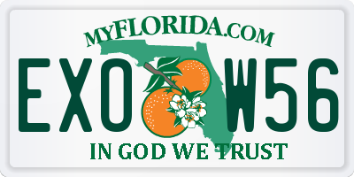 FL license plate EXOW56