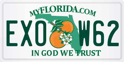 FL license plate EXOW62