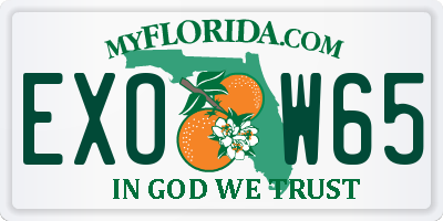 FL license plate EXOW65