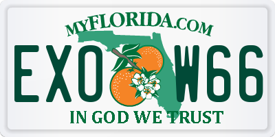 FL license plate EXOW66
