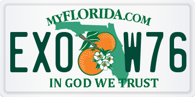 FL license plate EXOW76