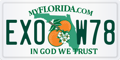 FL license plate EXOW78