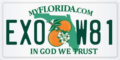 FL license plate EXOW81