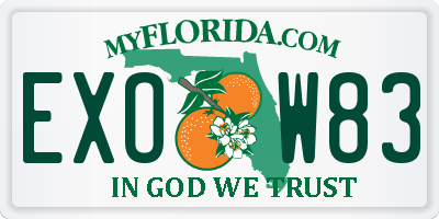 FL license plate EXOW83