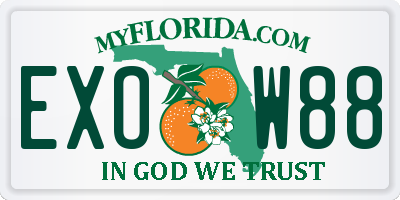 FL license plate EXOW88