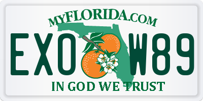 FL license plate EXOW89