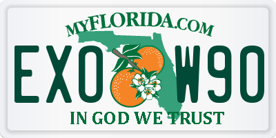 FL license plate EXOW90