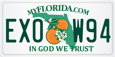 FL license plate EXOW94
