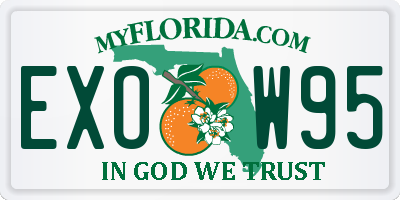 FL license plate EXOW95