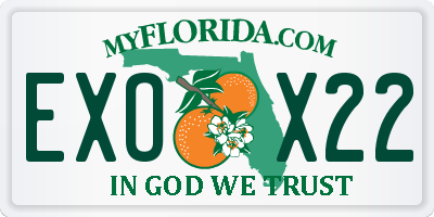FL license plate EXOX22
