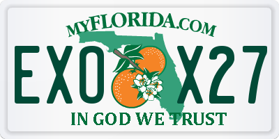 FL license plate EXOX27