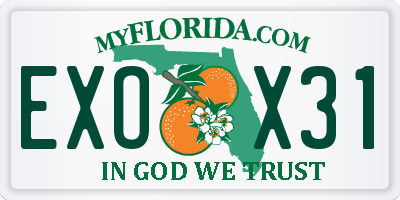 FL license plate EXOX31