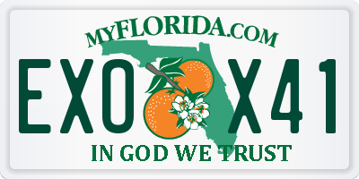 FL license plate EXOX41